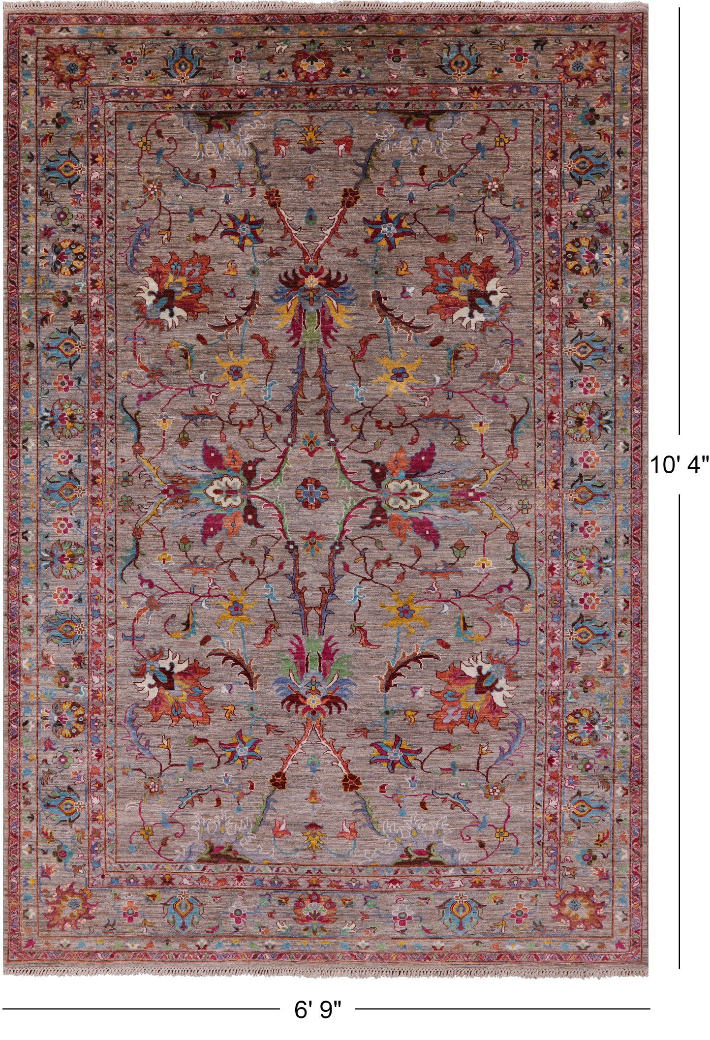 Peshawar Hand Knotted Wool Rug - 6' 9" X 10' 4" - Golden Nile
