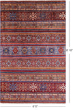 Khorjin Persian Gabbeh Hand Knotted Wool Rug - 6' 5" X 9' 10" - Golden Nile