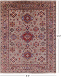 Super Kazak Handmade Wool Rug - 8' 0" X 10' 0" - Golden Nile