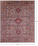 Super Kazak Hand Knotted Wool Rug - 8' 2" X 10' 1" - Golden Nile