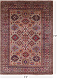 Super Kazak Handmade Wool Rug - 5' 8" X 7' 9" - Golden Nile