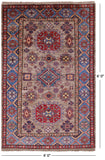 Super Kazak Handmade Wool Rug - 4' 0" X 6' 0" - Golden Nile