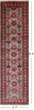 Super Kazak Hand Knotted Wool Runner Rug - 2' 7" X 9' 2" - Golden Nile