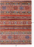 Khorjin Persian Gabbeh Handmade Wool Rug - 5' 9" X 8' 1" - Golden Nile