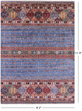 Blue Tribal Persian Gabbeh Hand Knotted Wool Rug - 8' 2" X 11' 4" - Golden Nile