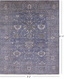 Blue Persian Fine Serapi Handmade Wool Rug - 8' 2" X 9' 11" - Golden Nile