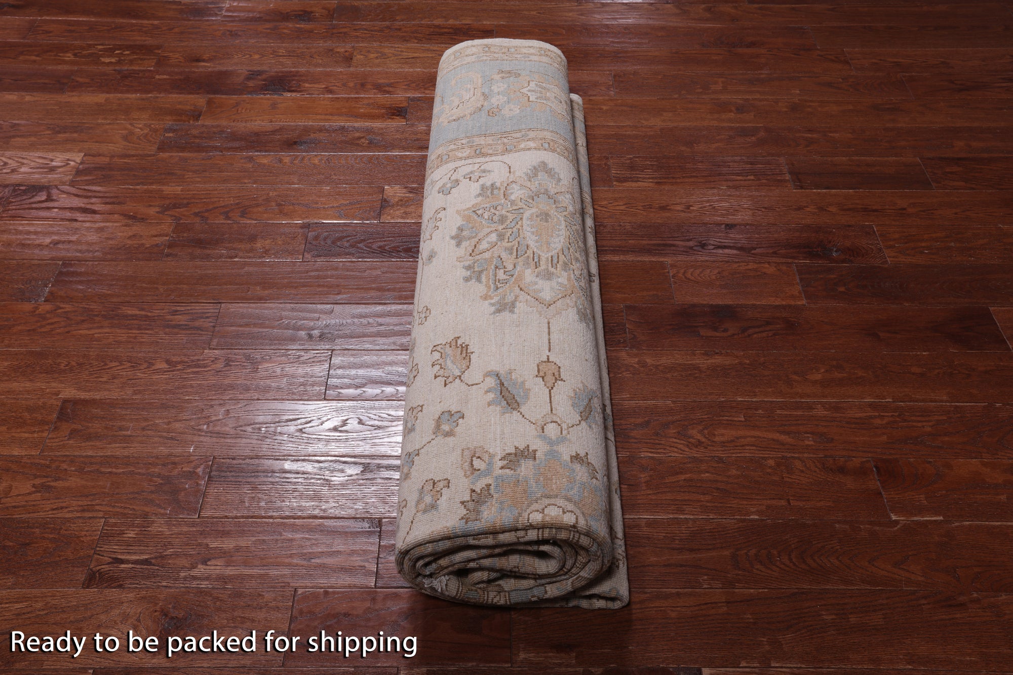 Ivory White Wash Peshawar Hand Knotted Wool Rug - 8' 11" X 12' 0"