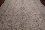 Ivory White Wash Peshawar Hand Knotted Wool Rug - 8' 11" X 12' 0"