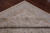 Ivory White Wash Peshawar Hand Knotted Wool Rug - 8' 11" X 12' 0"