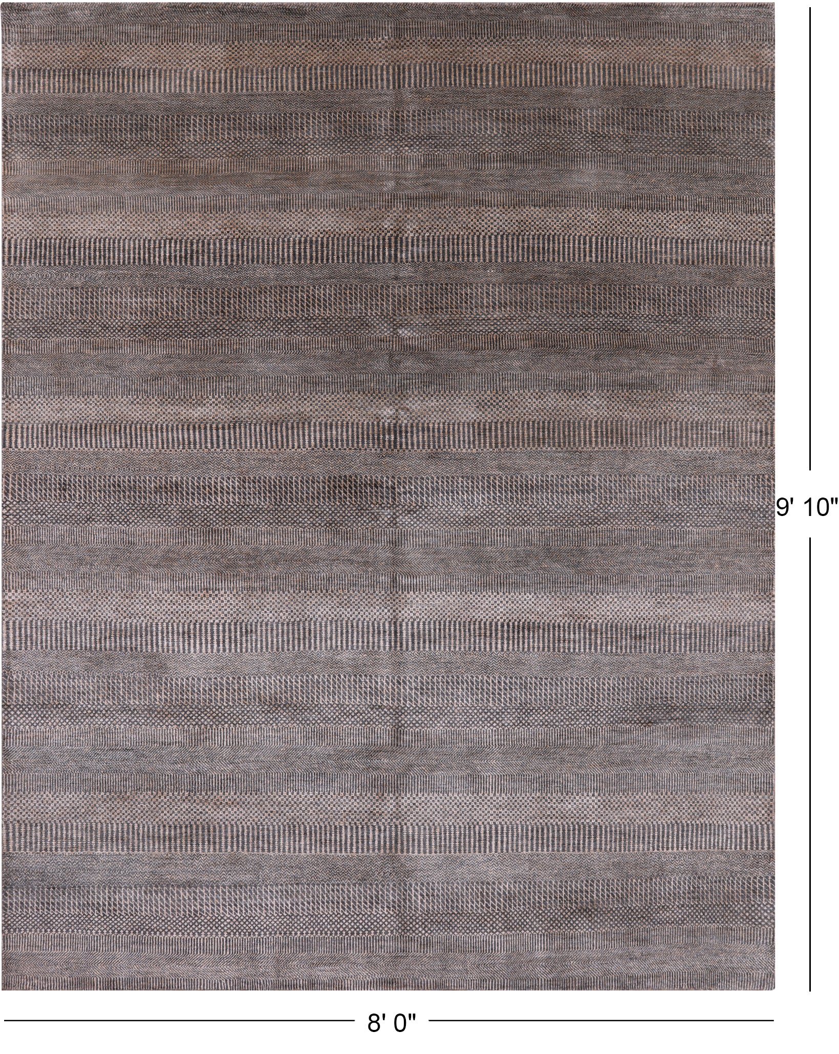 Savannah Grass Handmade Wool & Silk Rug - 8' 0" X 9' 10" - Golden Nile