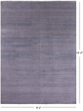 Grey Savannah Grass Handmade Wool & Silk Rug - 9' 2" X 12' 2" - Golden Nile