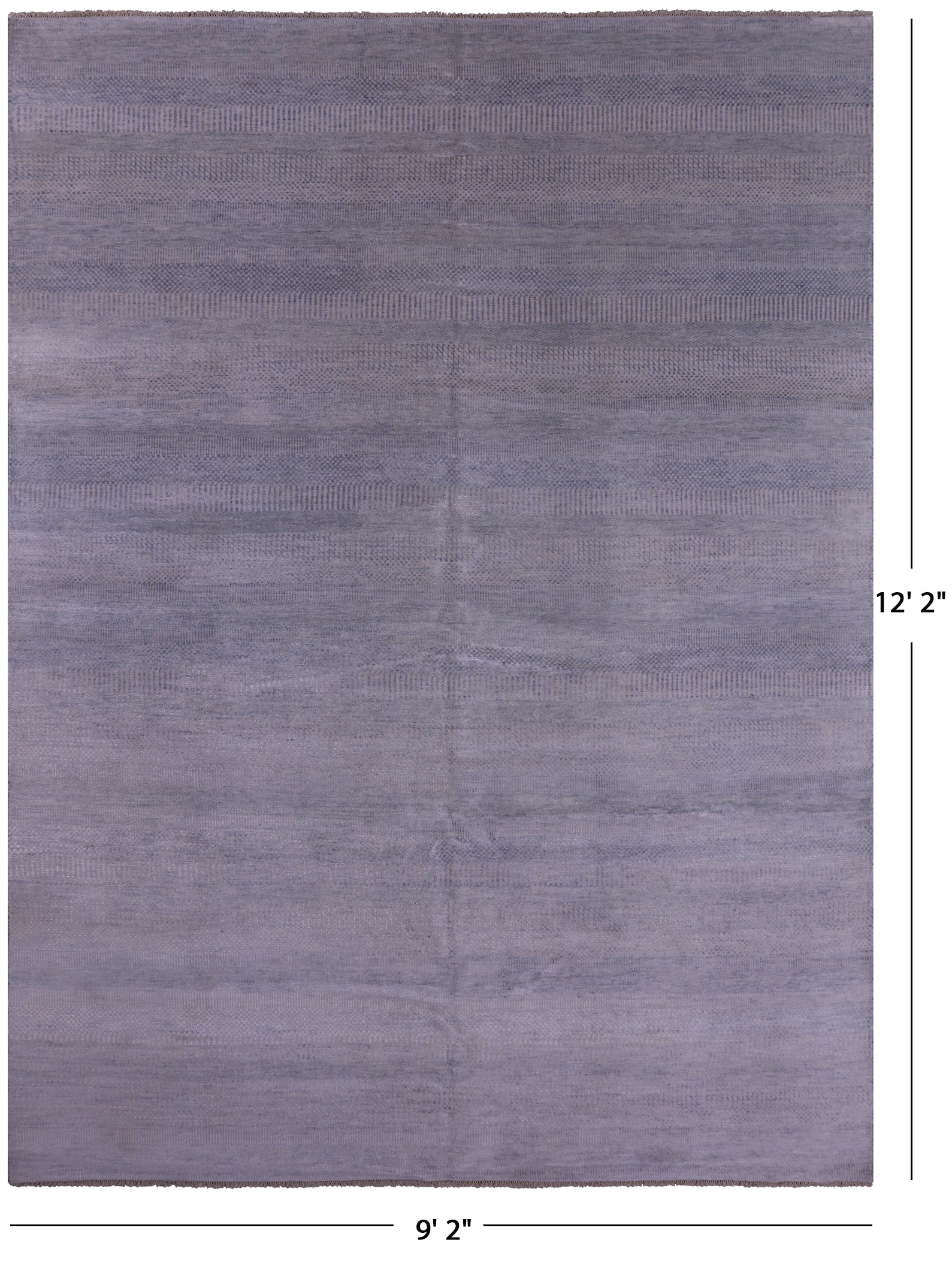 Grey Savannah Grass Handmade Wool & Silk Rug - 9' 2" X 12' 2" - Golden Nile