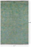 Green Full Pile Overdyed Handmade Wool Rug - 4' 1" X 6' 0" - Golden Nile