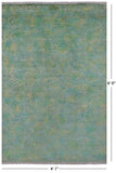 Green Full Pile Overdyed Handmade Wool Rug - 4' 1" X 6' 0" - Golden Nile