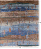 Tribal Persian Gabbeh Handmade Wool Rug - 8' 1" X 9' 3" - Golden Nile