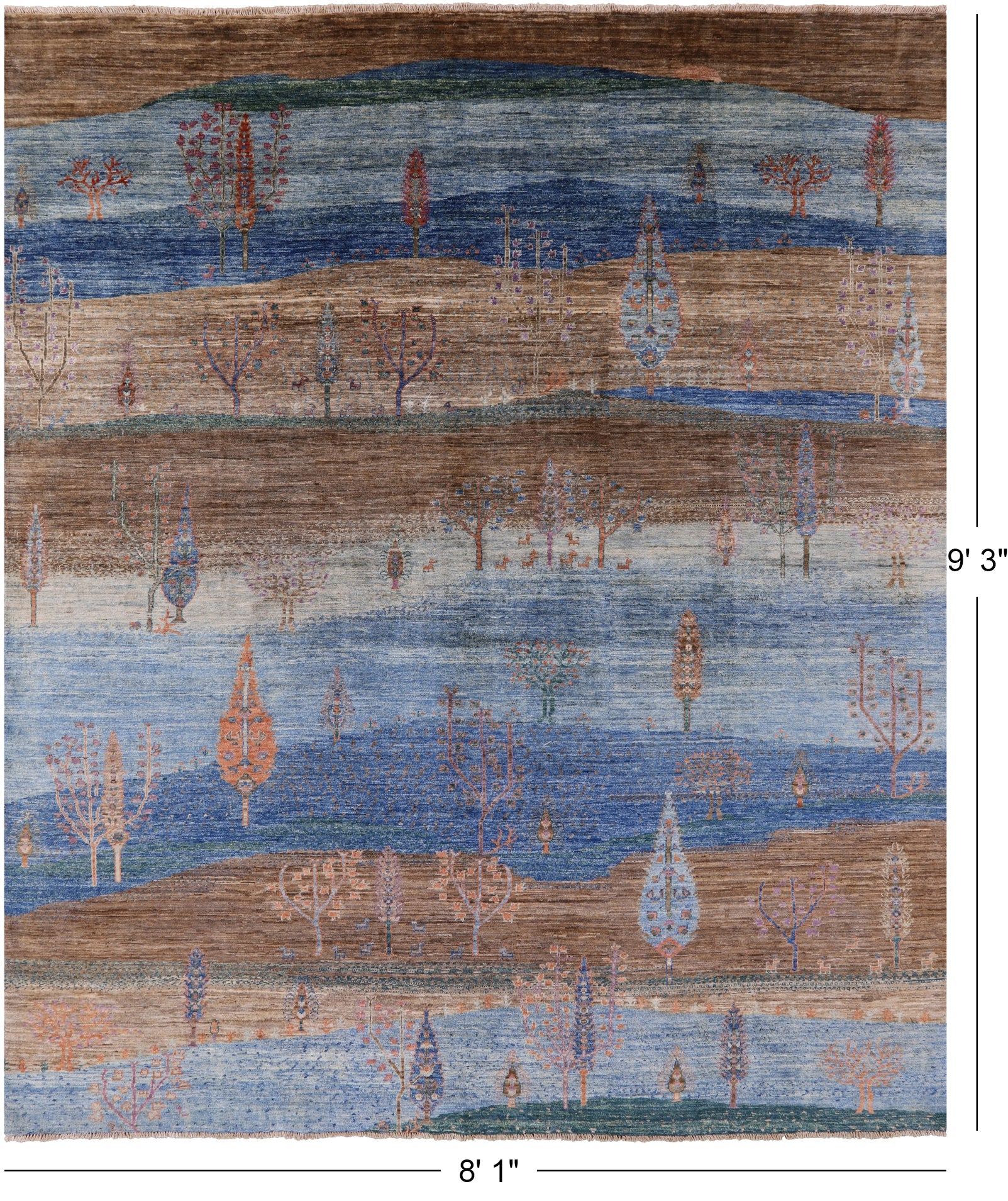 Tribal Persian Gabbeh Handmade Wool Rug - 8' 1" X 9' 3" - Golden Nile