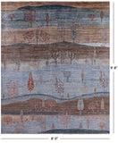 Tribal Persian Gabbeh Hand Knotted Wool Rug - 8' 0" X 9' 8" - Golden Nile