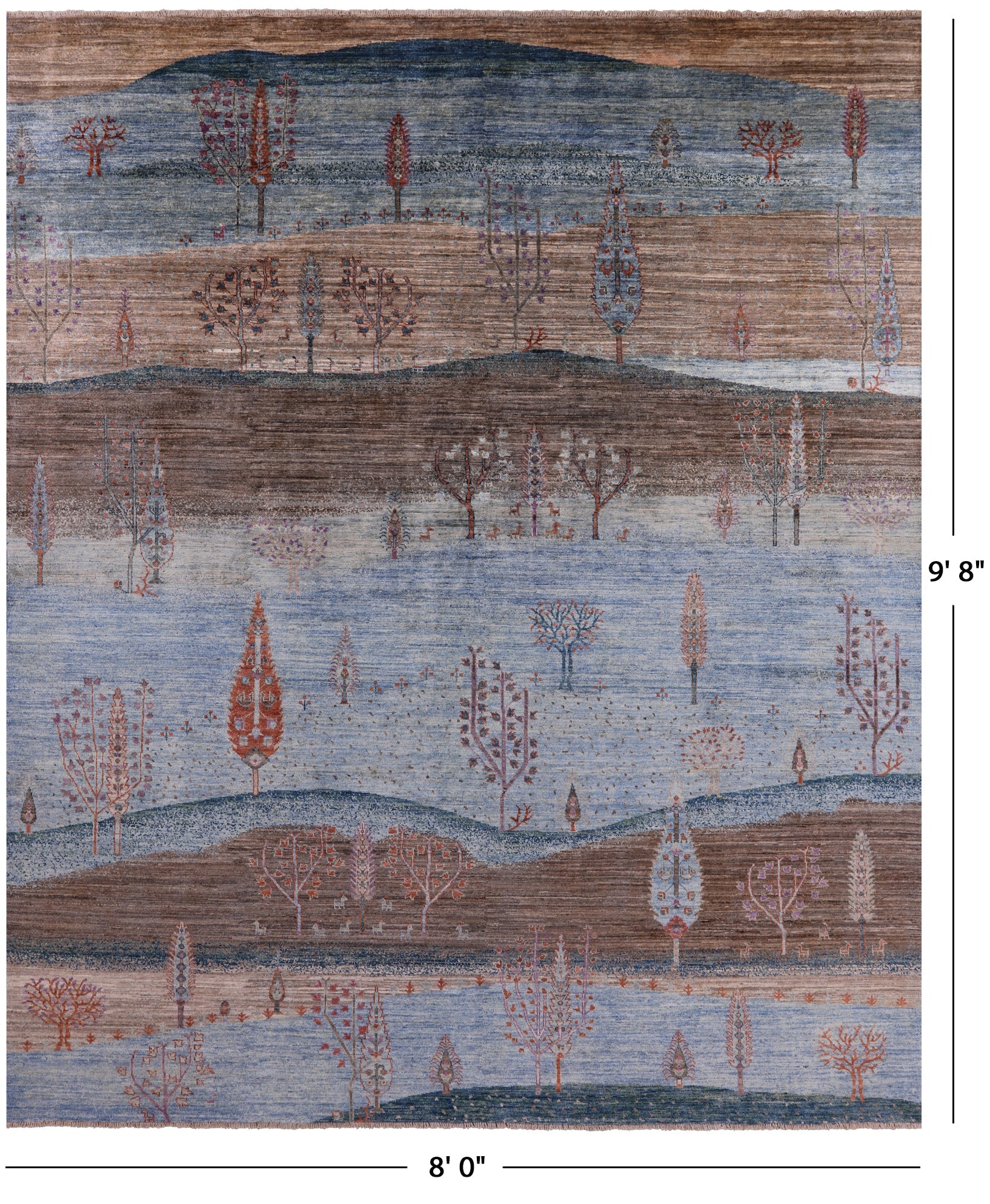 Tribal Persian Gabbeh Hand Knotted Wool Rug - 8' 0" X 9' 8" - Golden Nile