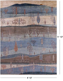 Tribal Persian Gabbeh Hand Knotted Wool Rug - 8' 10" X 11' 10" - Golden Nile