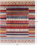 Tribal Persian Gabbeh Hand Knotted Wool Rug - 8' 0" X 9' 8" - Golden Nile