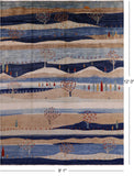 Tribal Persian Gabbeh Hand Knotted Wool Rug - 9' 1" X 12' 0" - Golden Nile