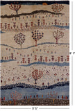 Tribal Persian Gabbeh Hand Knotted Wool Rug - 5' 5" X 8' 1" - Golden Nile