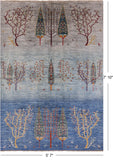 Tribal Persian Gabbeh Handmade Wool Rug - 5' 7" X 7' 10" - Golden Nile