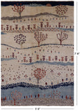 Tribal Persian Gabbeh Hand Knotted Wool Rug - 5' 6" X 7' 8" - Golden Nile