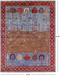 Tribal Persian Gabbeh Hand Knotted Wool Rug - 5' 0" X 6' 6" - Golden Nile