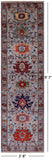 Blue Persian Fine Serapi Handmade Wool Runner Rug - 2' 8" X 9' 7" - Golden Nile
