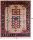 Ivory Persian Fine Serapi Hand Knotted Wool Rug - 7' 10" X 9' 6" - Golden Nile