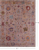 Turkish Oushak Hand Knotted Wool Rug - 9' 1" X 11' 10" - Golden Nile