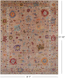 Turkish Oushak Hand Knotted Wool Rug - 9' 1" X 11' 10"