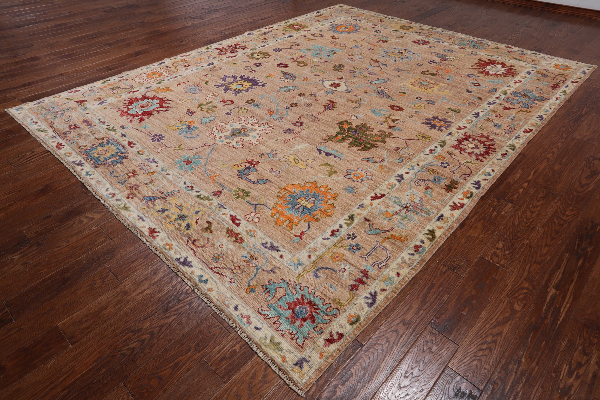 Turkish Oushak Hand Knotted Wool Rug - 9' 1" X 11' 10"