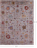 Turkish Oushak Hand Knotted Wool Rug - 9' 1" X 11' 11" - Golden Nile