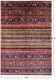 Tribal Persian Gabbeh Hand Knotted Wool Rug - 4' 8" X 6' 8" - Golden Nile