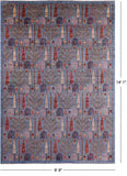 Blue Persian Ziegler Hand Knotted Wool Rug - 9' 9" X 14' 1" - Golden Nile