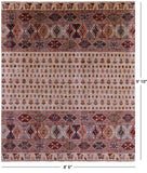 Tribal Persian Gabbeh Hand Knotted Wool Rug - 8' 6" X 9' 10" - Golden Nile