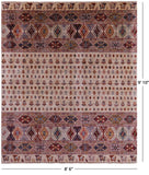 Tribal Persian Gabbeh Hand Knotted Wool Rug - 8' 6" X 9' 10" - Golden Nile