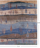 Tribal Persian Gabbeh Hand Knotted Wool Rug - 7' 11" X 9' 6" - Golden Nile