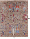 Tribal Persian Gabbeh Hand Knotted Wool Rug - 4' 11" X 6' 5" - Golden Nile