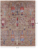 Tribal Persian Gabbeh Hand Knotted Wool Rug - 4' 11" X 6' 5" - Golden Nile