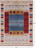 Tribal Persian Gabbeh Handmade Wool Rug - 4' 9" X 6' 6" - Golden Nile