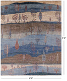 Tribal Persian Gabbeh Handmade Wool Rug - 8' 0" X 9' 8" - Golden Nile