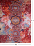 Abstract Modern Mamluk Handmade Wool Rug - 8' 9" X 11' 11" - Golden Nile