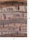 Tribal Persian Gabbeh Handmade Wool Rug - 8' 10" X 11' 10" - Golden Nile