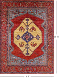 Rust Persian Fine Serapi Hand Knotted Wool Rug - 8' 9" X 11' 11" - Golden Nile