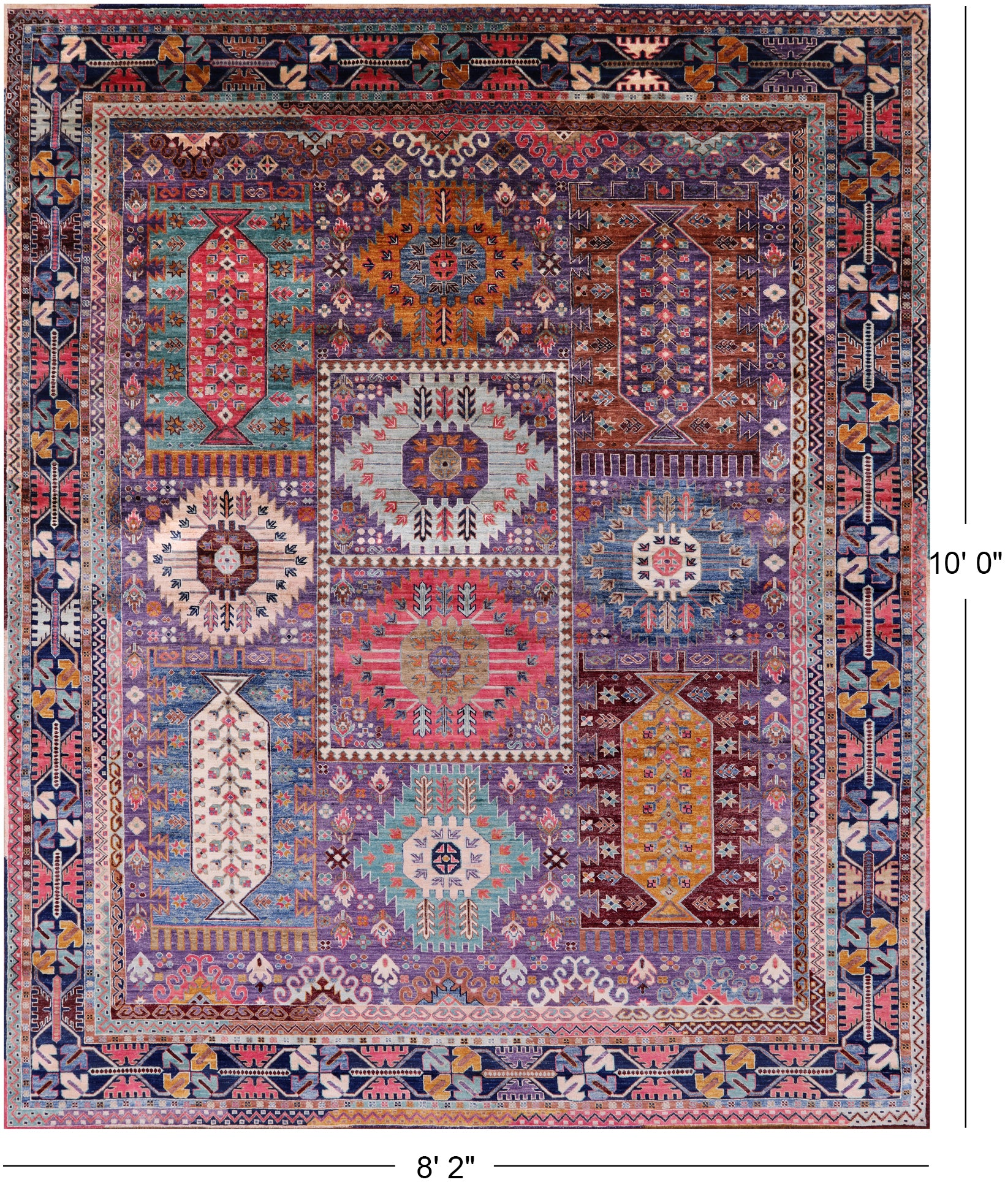 Persian Fine Serapi Handmade Wool Rug - 8' 2" X 10' 0" - Golden Nile