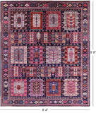 Blue Persian Fine Serapi Handmade Wool Rug - 8' 4" X 9' 8" - Golden Nile