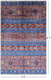 Blue Khorjin Persian Gabbeh Handmade Wool Rug - 3' 3" X 5' 1" - Golden Nile